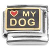 CT2306 Love My Dog on Black Italian Charm