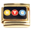 CT2323 NYC New York City Goldtone Base Italian Charm