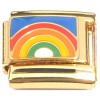 CT2352 Rainbow Blue Sky Gold Base Italian Charm