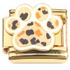 CT2364 Animal Paw Print Gold Base Italian Charm
