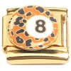 CT2365 Animal Print Eight Ball Gold Base Italian Charm