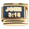 CT2373 John 3 16 Gold Base Italian Charm