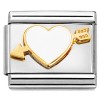 CT2376 Bright White Heart Arrow Italian Charm