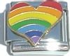 CT3057 Rainbow Heart Italian Charm