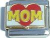 CT3098 Mom in Yellow on Red Heart Italian Charm