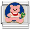 CT3131 Teddy Bear with Holly Italian Charm