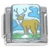 Silver Trim Deer Italian Charm