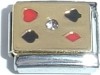 CT3372 Card Suits on Gold Italian Charm