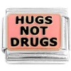 CT3381 Hugs Not Drugs Italian Charm