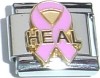 CT3473 Heal on Pink Ribbon Italian Charm