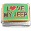 CT3488 Love My Jeep Red Heart on Green Italian Charm