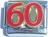 CT3623 Number 60 Sixty Red Italian Charm