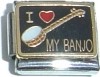 CT3694 I Love My Banjo Italian Charm