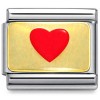 CT3728 Red Heart on Gold Italian Charm