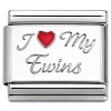 CT3735 I Love My Twins Italian Charm