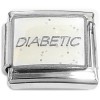 CT3740 Diabetic White Glitter Italian Charm