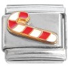 CT3928 Striped Candy Cane Red White Italian Charm