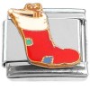 CT3995 Red Christmas Stocking Patches Italian Charm