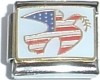 CT4015 USA Flag on Dove with Olive Branch Italian Charm