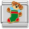 CT4302 Stocking with Teddy Bear Italian Charm