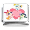 CT4543 Power Puff Girls Heart White Italian Charm