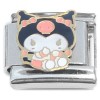 CT4547 Bunny Rabbit Sitting Pink Skull Italian Charm