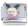 CT4548 Bunny Rabbit Purple Skull Italian Charm