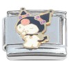 CT4550 Bunny Rabbit Pink Skull Purple Bows Italian Charm
