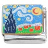 CT4555 Starry Night Pumpkins Italian Charm.
