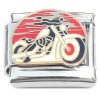 CT4606 Classic Motorcycle on Red Italian Charm