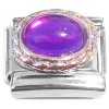 CT4639 Purple Oval Bling Italian Charm
