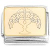 CT4687 Cross Goblet Chalice Wings Italian Charm
