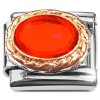 CT4810 Red Oval Bling Italian Charm