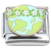 CT4933 Planet Earth Floral Garland Globe Flowers Italian Charm