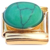 CT4946 Turquoise Rock Goldtone Base Italian Charm