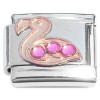 CT4988 Flamingo Pink Stones Italian Charm