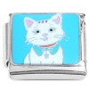 CT4989 Cute White Cat SittingItalian Charm
