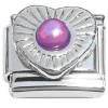CT4998 Pearly Center Heart Italian Charm