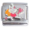 CT6102 Devil Bunny Holding Pumpkin Italian Charm