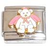 CT6111 Teddy Bear Wearing Pink Italian Charm