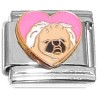 CT6122 Dog on Red Heart Italian Charm