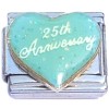 CT6759 25th Anniversary Blue Heart Italian Charm