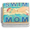 CT6767 Swim Mom Blue Letters Italian Charm