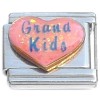 CT6786 Grandkids Pink Heart Grand Kids Italian Charm