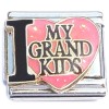 CT6798 I Love My Grandkids Pink Heart Italian Charm
