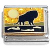 CT6872 Lion or Buffalo Sunset Glitter Italian Charm