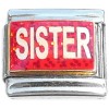 CT6880 Sister Red Glitter Italian Charm