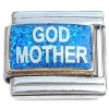 CT6881 God Mother Godmother Blue Glitter Italian Charm