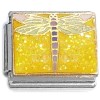 CT6898 Dragonfly Yellow Glitter Italian Charm