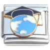 CT6904 Graduation Cap Globe World Italian Charm